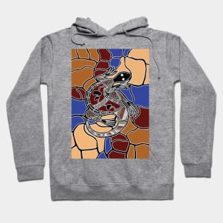 Aboriginal Art - Goanna (Lizard) Dream Hoodie